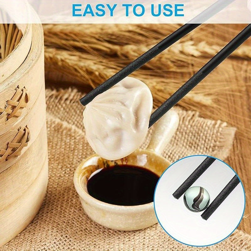 5 Pairs Black Patterned Chopsticks, Household Anti-slip Chopsticks, High Temperature Resistant