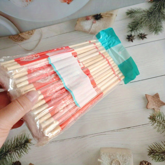 A Set of 40 Pairs Or 80pcs of Single-Use Bamboo Chopsticks, Measuring 22.5 Cm Or 8.85 Inches in Length - Each Pair Is Packaged Separately, Ensuring Cleanliness And Ease for Takeout Services.
